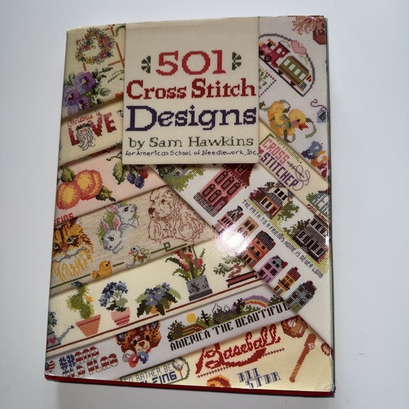 501 Cross Stitch Designs Sam Hawkins American School Of Needlework HB Book - Picture 1 of 5